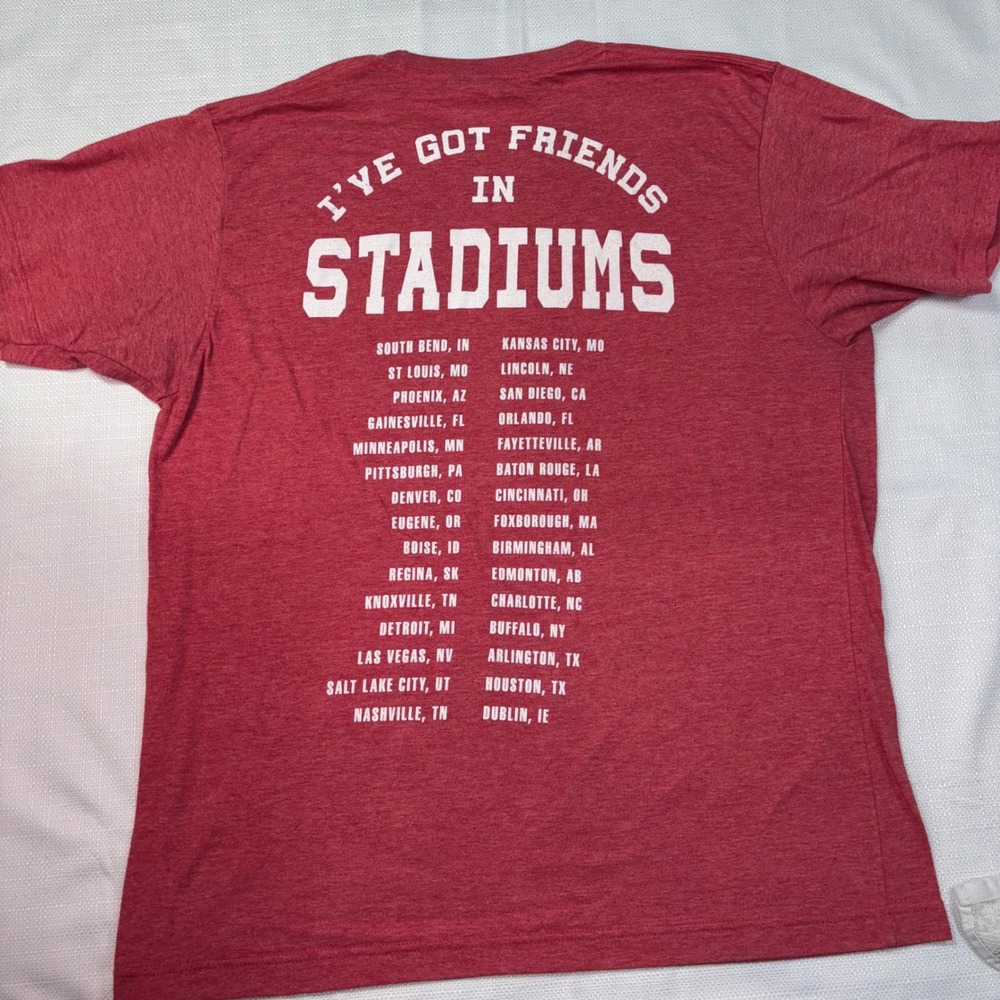 Garth Brooks Stadium Tour T-Shirt Men's Large Red‎ Heather Concert Tee - Picture 4 of 5